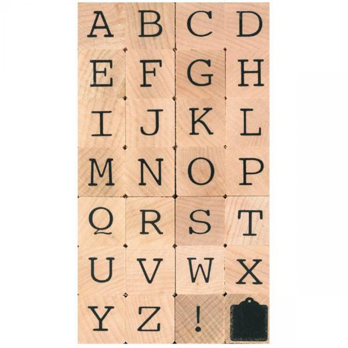 Artemio - Tampons bois - Alphabet en majuscules - Accessoires Bureau