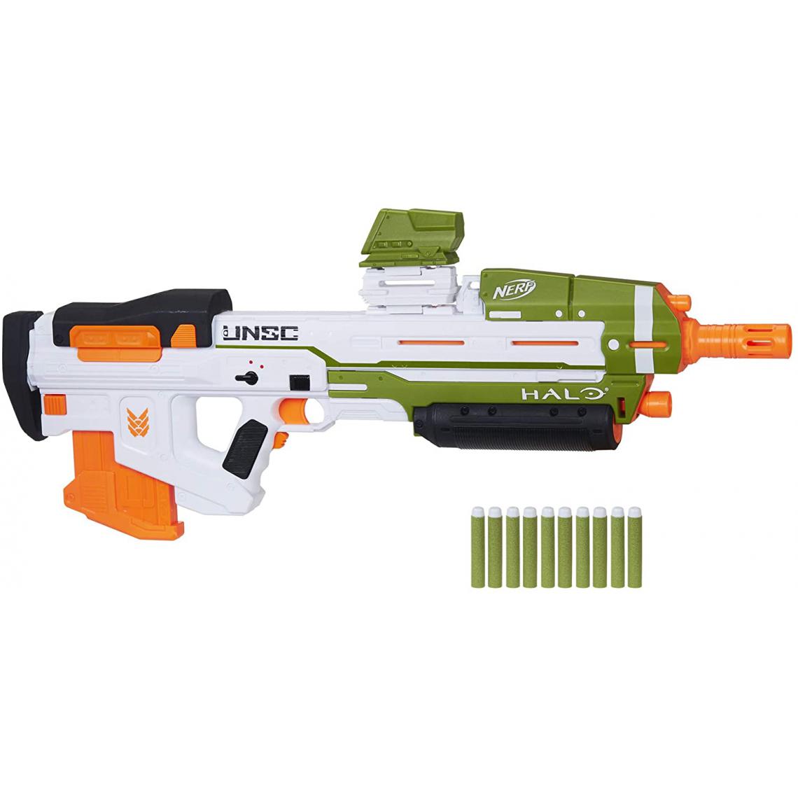 Nerf - pistolet et flechettes Nerf Elite Officielles vert orange blanc - Jeux d'adresse