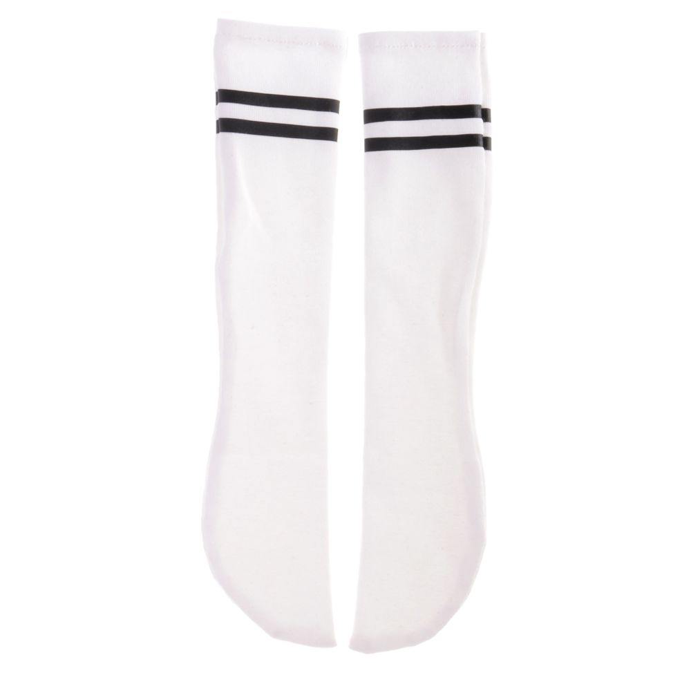 marque generique - paire de chaussettes en coton rayé pour blythe bjd accessoires poupée poupée 3 points blanc - Poupons