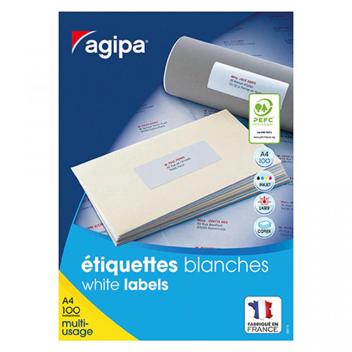 Agipa - Etiquettes adresses 105 x 70 mm Agipa 119003 - Boîte de 800 - Accessoires Bureau