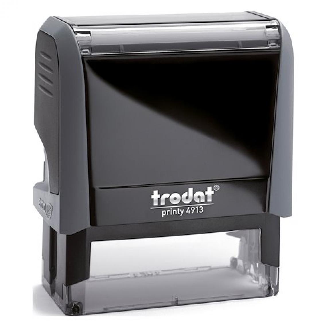 Trodat - Tampon encreur personnalisé automatique Trodat Printy 4913 monochrome 7 lignes - gris - Accessoires Bureau
