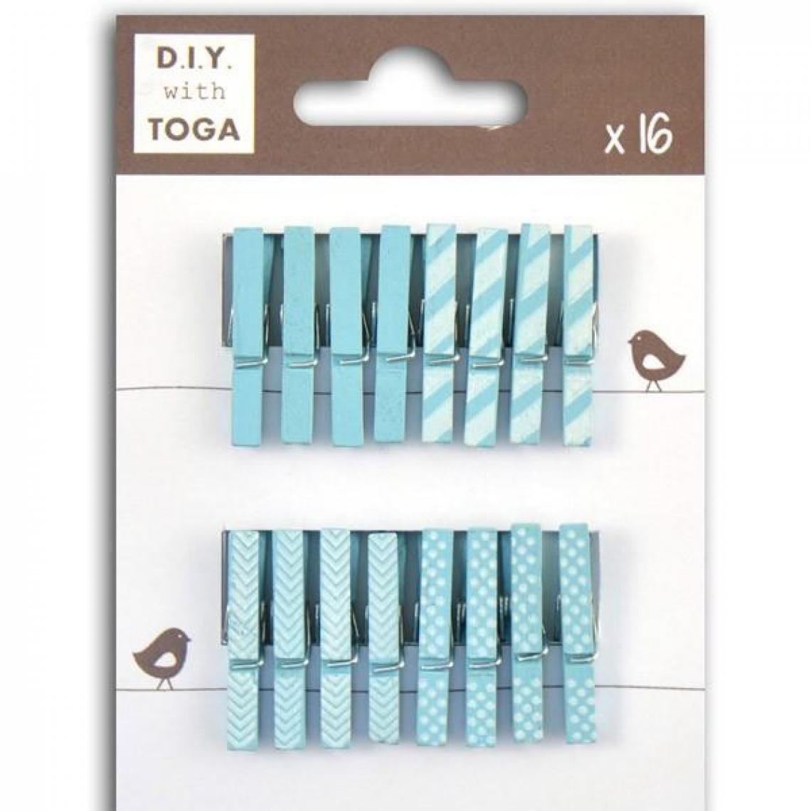 Toga - Mini pinces à linge bleues - Dessin et peinture