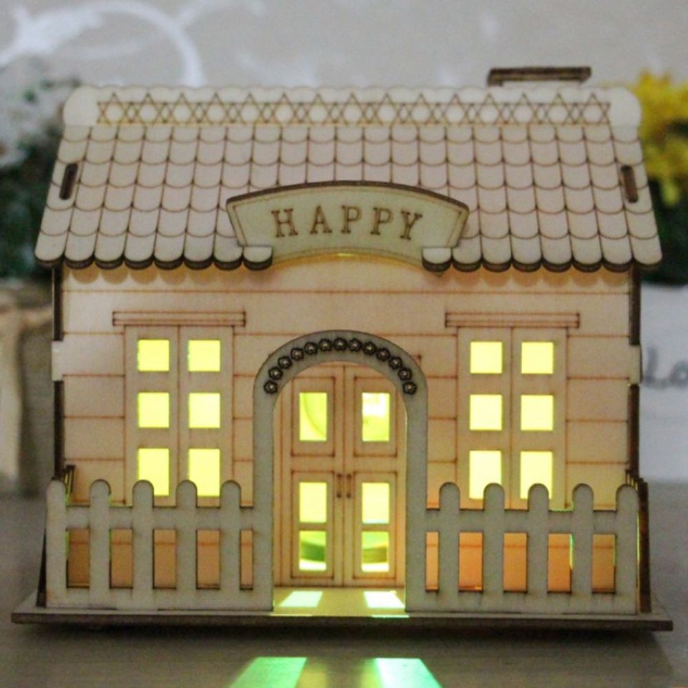 marque generique - construction de modèle de villa en bois maison 3d avec led lumières home decor type1 - Accessoires Bureau