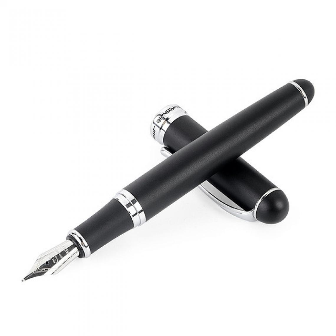 Wewoo - X750 papeterie stylo-plume en acier inoxydable plume moyenne stylos encre cadeau école cadeautaille 0.5mm noir mat - Accessoires Bureau