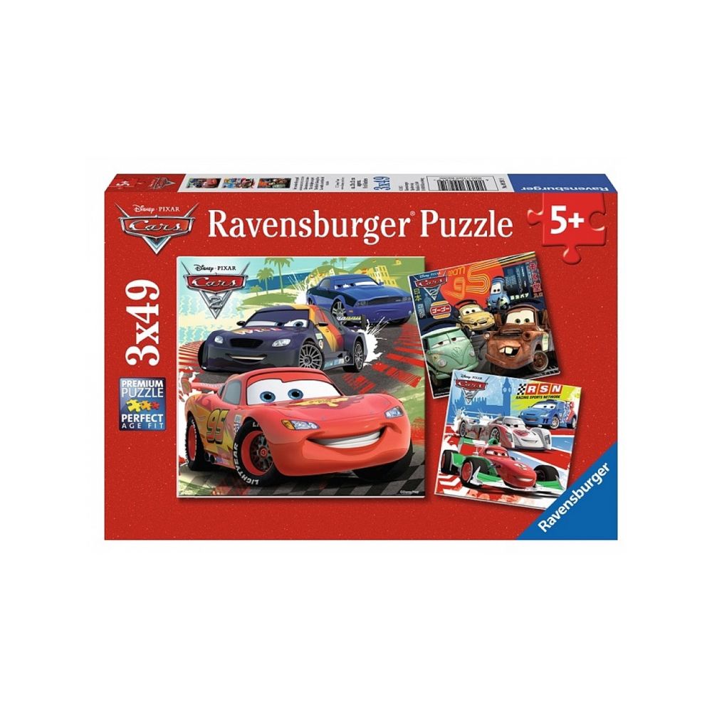 Ravensburger - Puzzle 3x49p Course autour du monde Cars 2 - Animaux