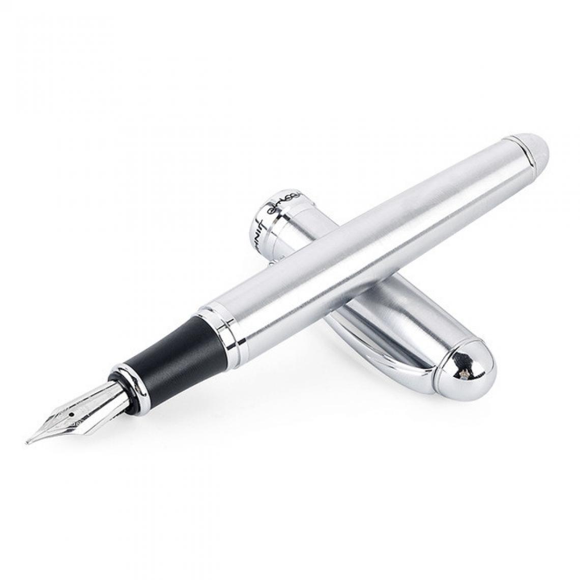 Wewoo - X750 papeterie stylo-plume en acier inoxydable plume moyenne stylos encre cadeau école cadeautaille 0.5mm Argent - Accessoires Bureau