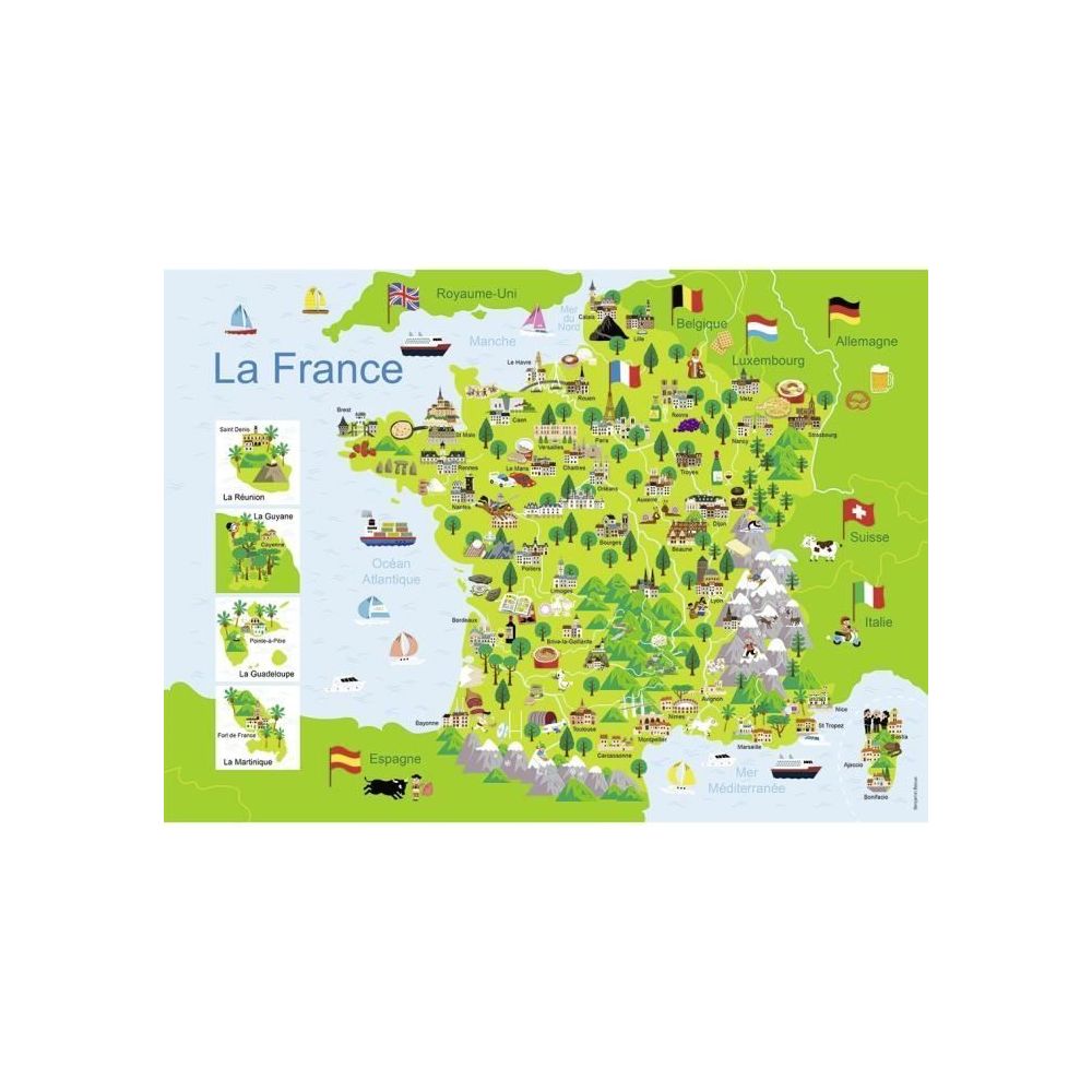 marque generique - PUZZLE RAVENSBURGER Puzzle 100 p - Carte de France - Animaux