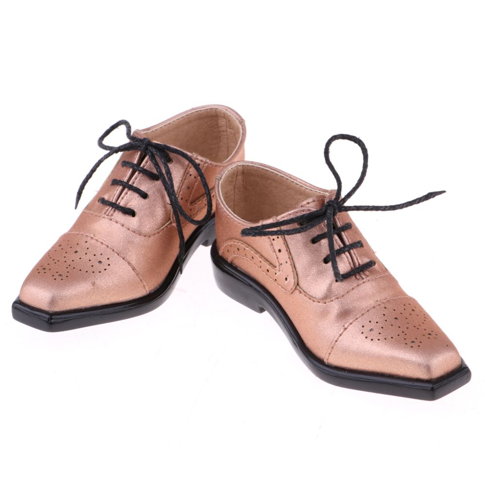 marque generique - 1/3 bjd sd17 oncle chaussures lacées chaussures en cuir pour msd sd poupée champagne - Poupons