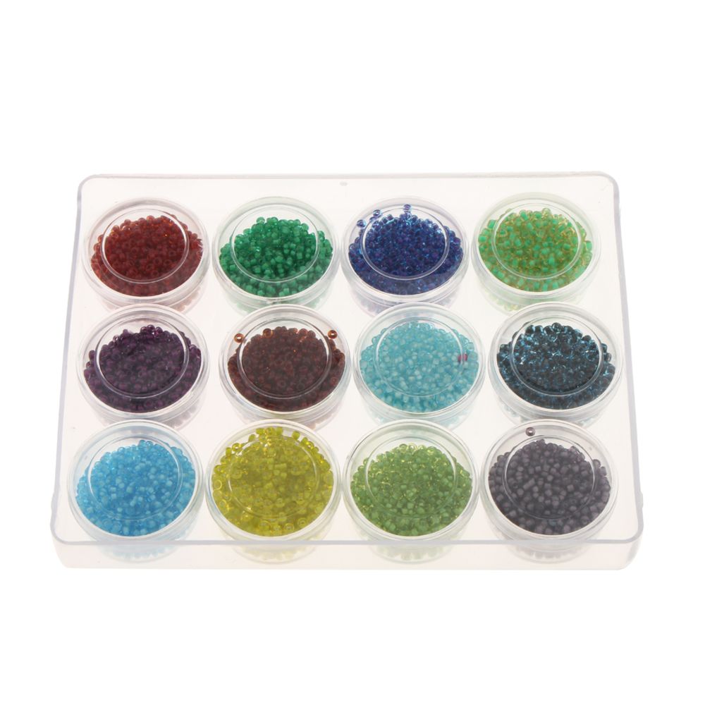 marque generique - 4200pcs 12 couleurs rondes perles de rocaille en verre 2mm pour les résultats de fabrication de bijoux diy - Perles