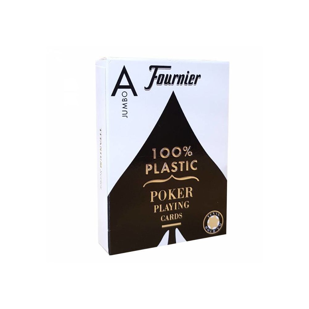 Fournier Cartes - Fournier ""TITANIUM SERIES"" Jumbo - Jeu de 55 cartes 100% plastique - format poker - 2 index Jumbo - Accessoires poker