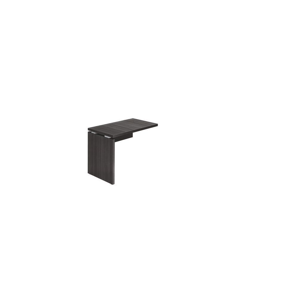 marque generique - Retour suspendu L 100 x P 60 cm piétement plein bois - Milano décor noir - Bureaux