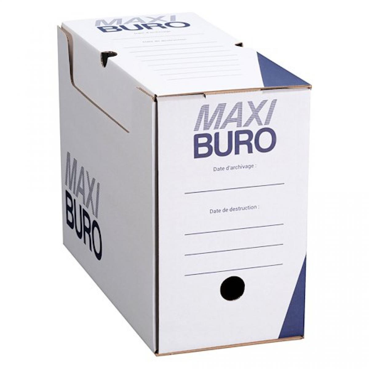 Maxiburo - Boîtes à archives blanches dos 15 cm - Maxiburo - Lot de 20 - Accessoires Bureau