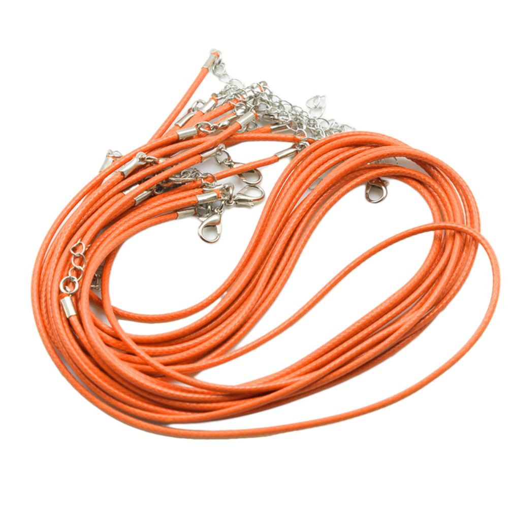 marque generique - 10x chaînes de collier de cordon de cire fermoir coloré pour la fabrication de bijoux diy orange - Perles