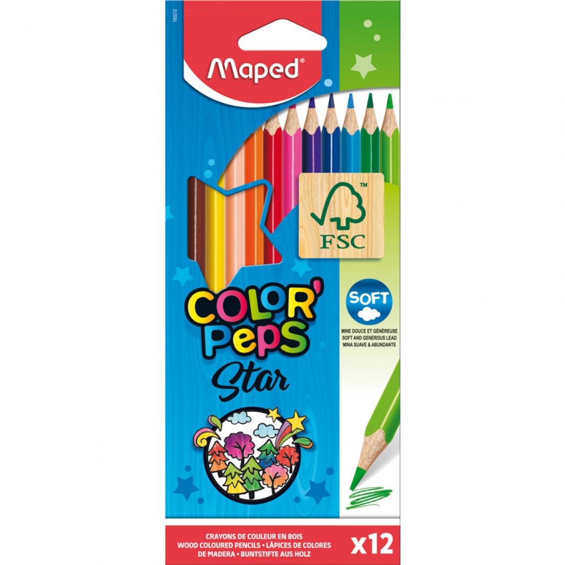Maped - MAPED Crayon de couleur COLOR'PEPS Star, étui carton de 12 () - Bricolage et jardinage