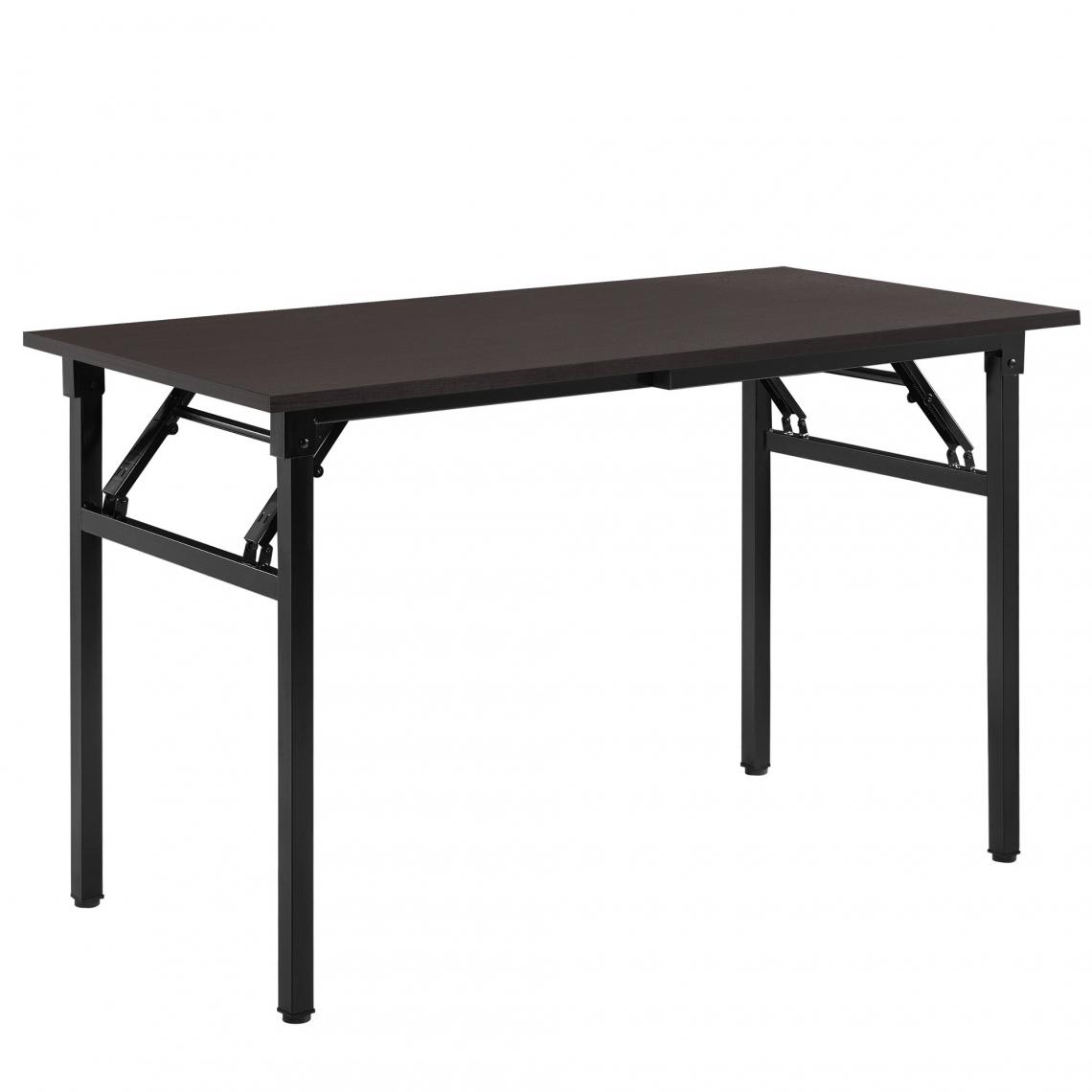 Helloshop26 - Table pliant de cuisine salle à manger hauteur réglable pour 4 personnes 120 cm marron et noir 03_0004362 - Bureaux
