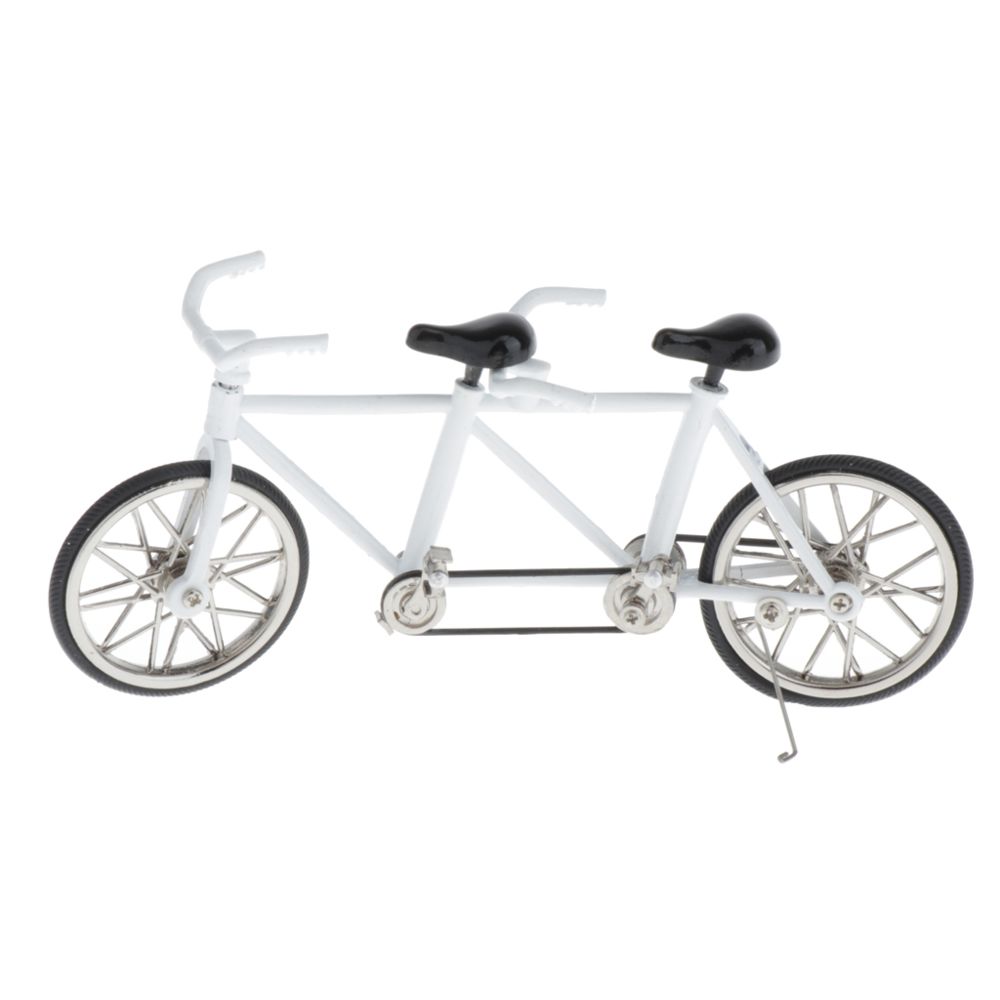 marque generique - Échelle 1:16 Vélo Tandem Vélo Modèle Réplique Jouet Collectibles Blanc - Motos