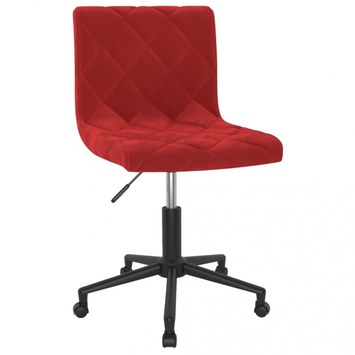 Vidaxl - vidaXL Chaise pivotante de bureau Rouge bordeaux Velours - Bureaux