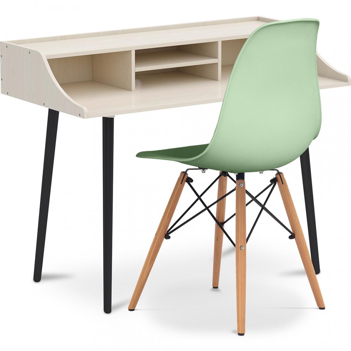 Iconik Interior - Bureau en bois Design style scandinave Torkel + Premium Chaise Deswick - Bureaux