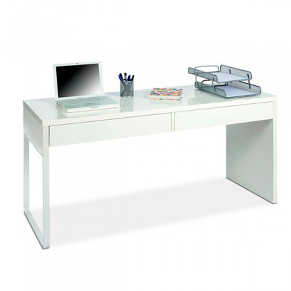 Pegane - Bureau reversible avec tiroir coloris Blanc Artic - 75 x 138 x 50 cm -PEGANE- - Bureaux