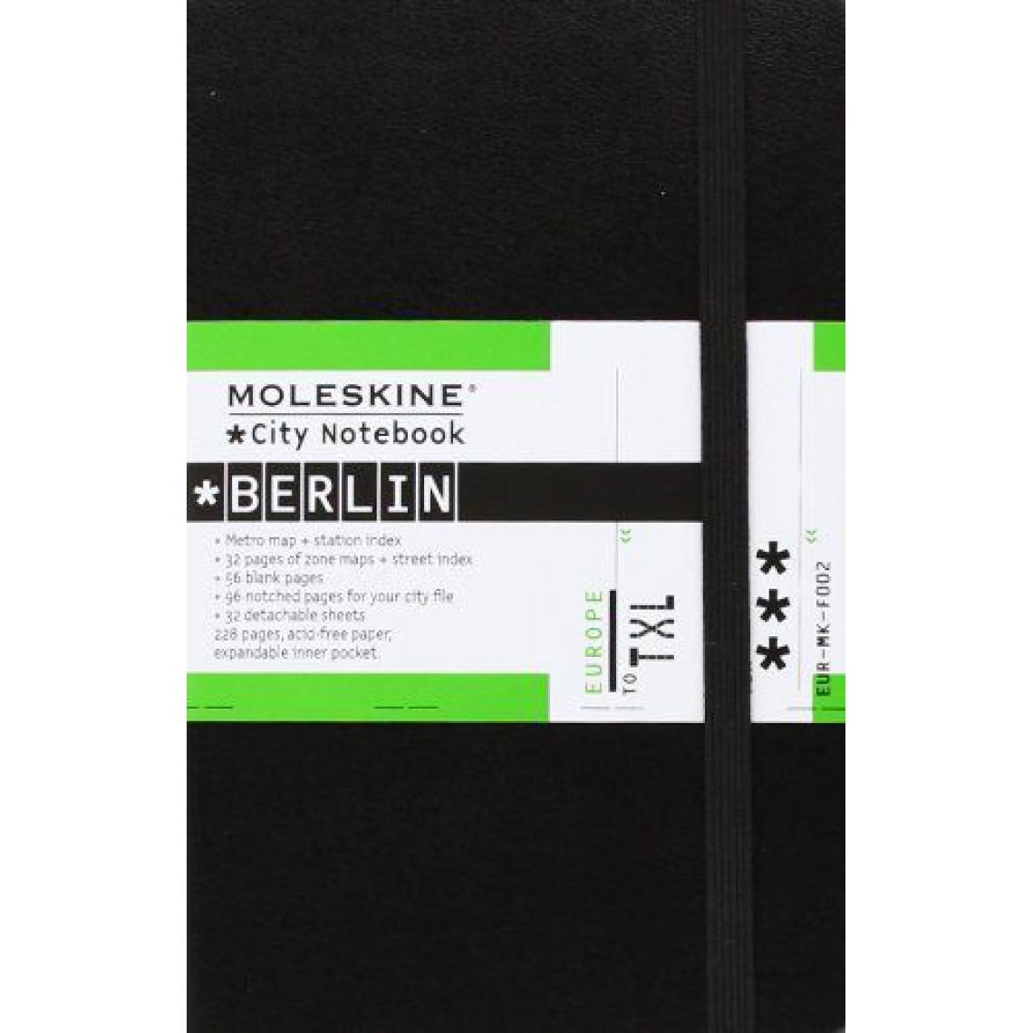 Moleskine - Moleskine City Notebook BERLIN Couverture rigide noire 9 x 14 cm - Accessoires Bureau