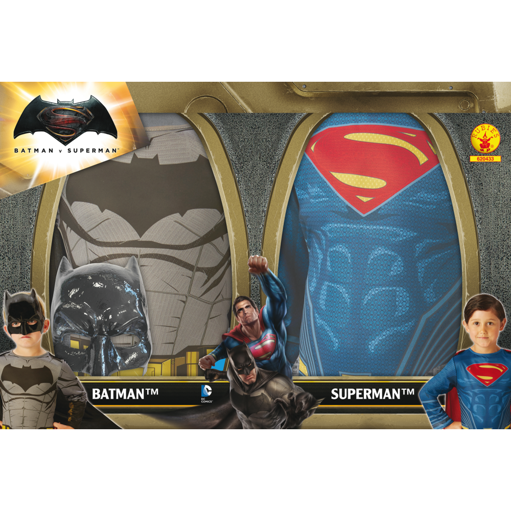 Dc Comics - BATMAN VS SUPERMAN - Pack déguisement Batman et Superman - taille M - I-620433M - Films et séries