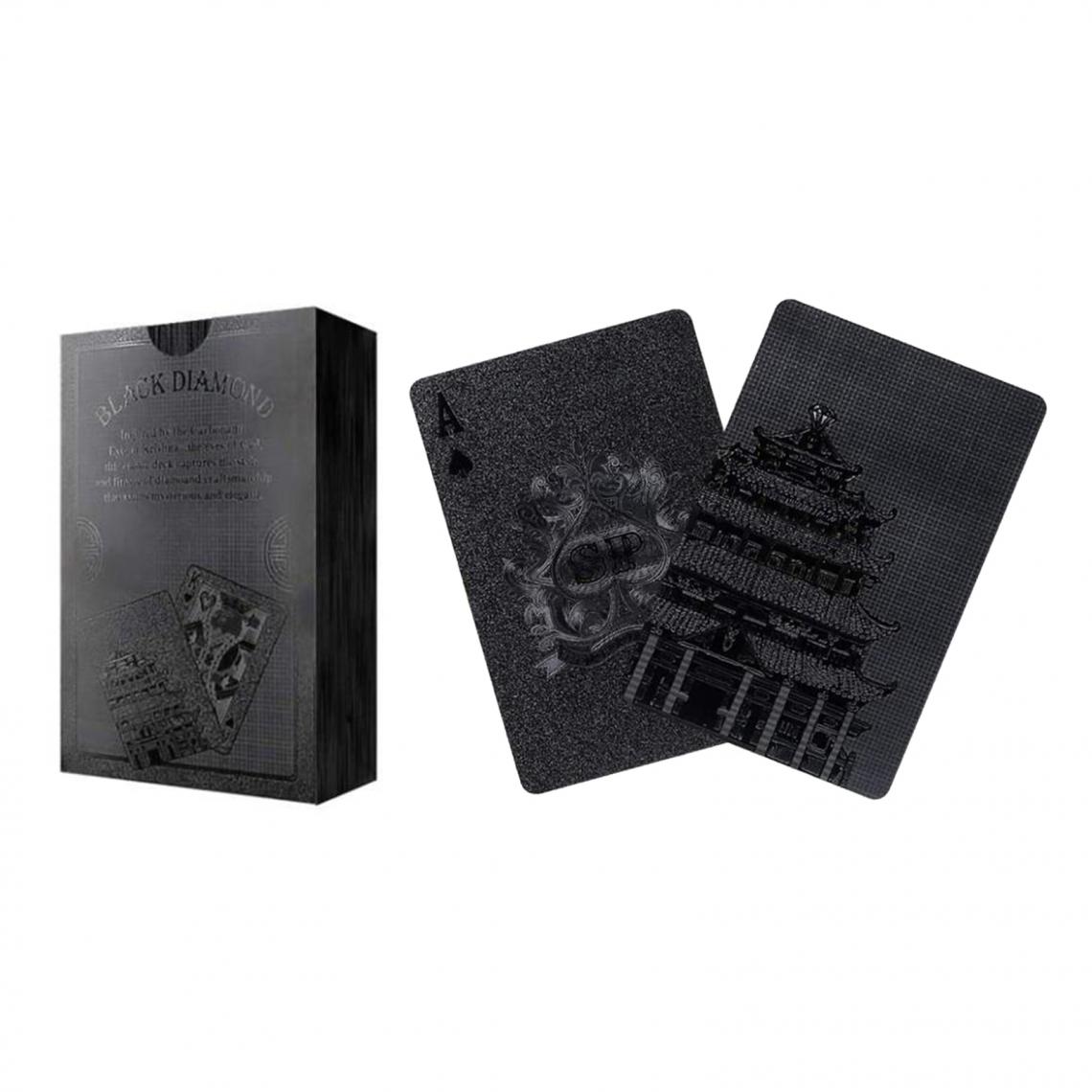 marque generique - Cartes à Jouer En Plastique Noir Imperméable Créatif Jeux De Cartes Poker 87x57mm Style 2 - Jeux éducatifs