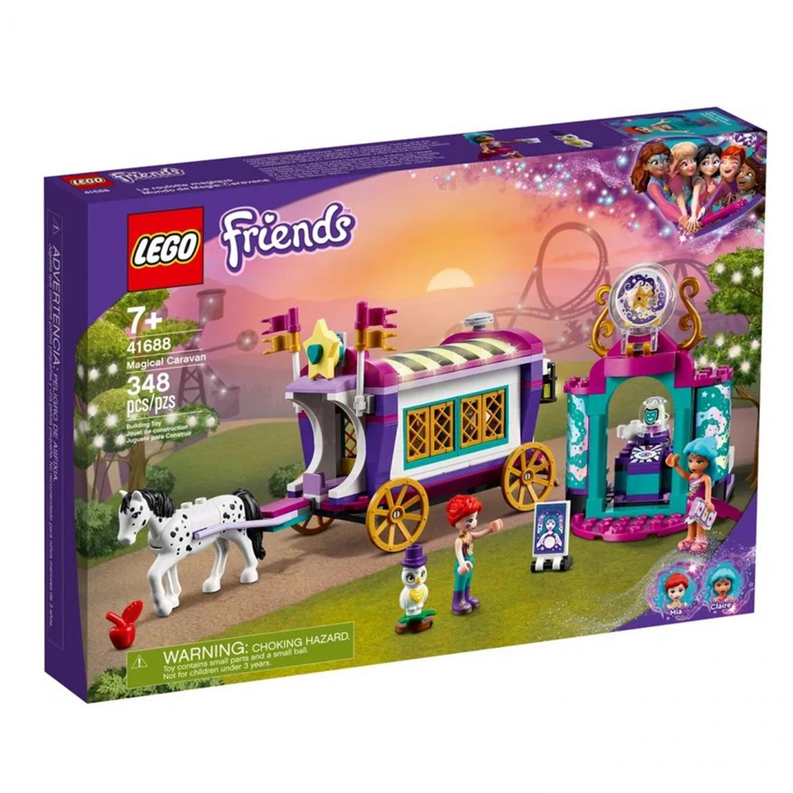 Lego - LEGO Friends 41688 La roulotte magique avec cheval et mini-poupée, jouet parc d'attraction pour enfants - Briques Lego