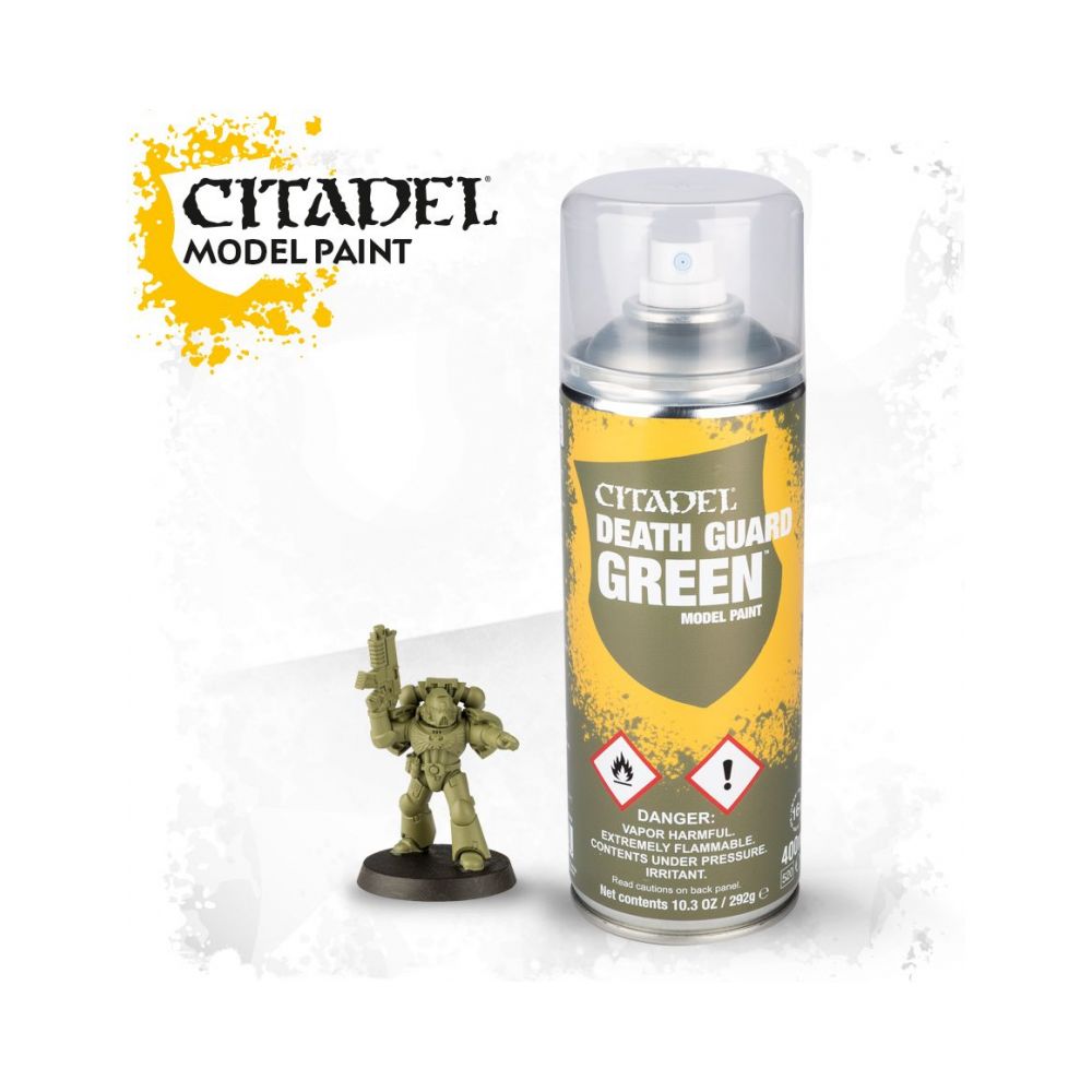 Games Workshop - Citadel Bombe sous-couche - Aerosol Death Guard Green - Guerriers