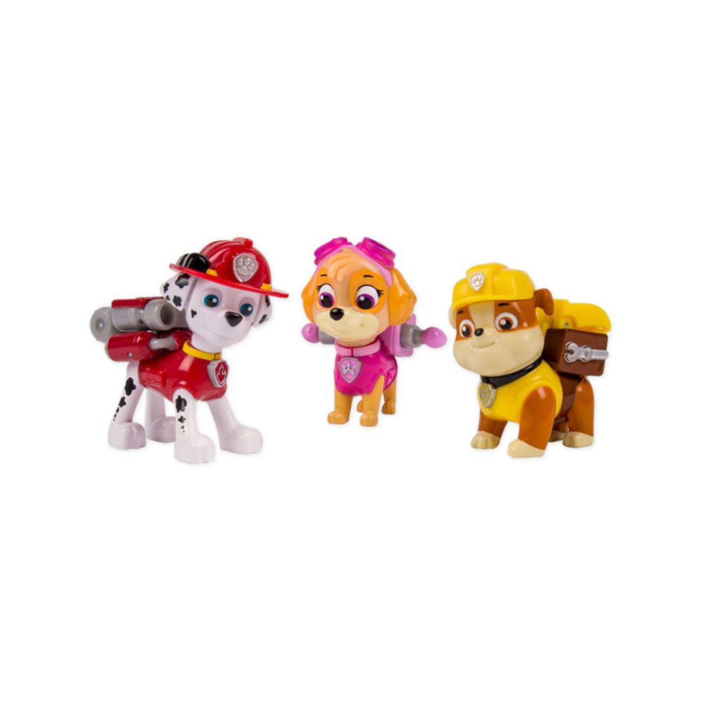 Pat Patrouille - Pack 3 figurines sac a dos transformable (marshall, chase, ryder) - 6024060 - Films et séries