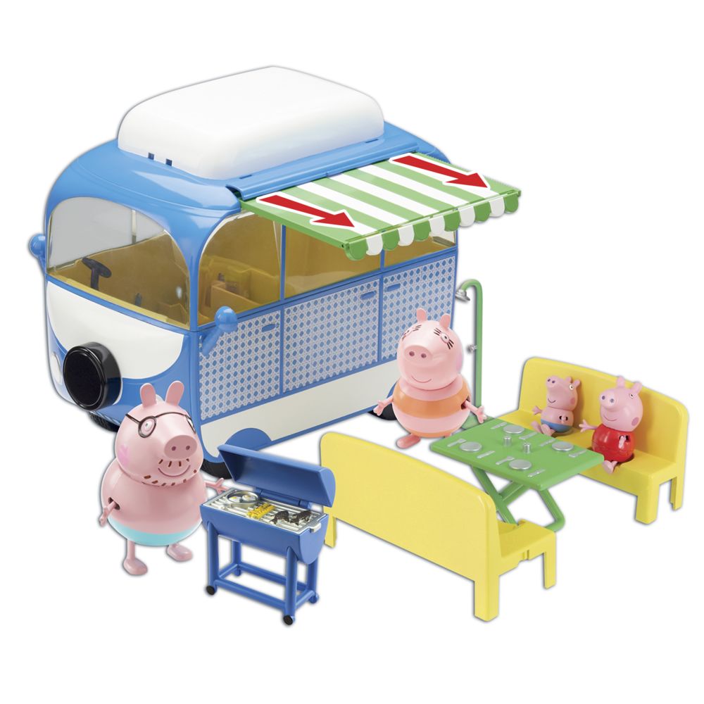 Peppa Pig - EN VACANCES - Le camping-car avec 4 personnages et accessoires - PPH03 - Films et séries