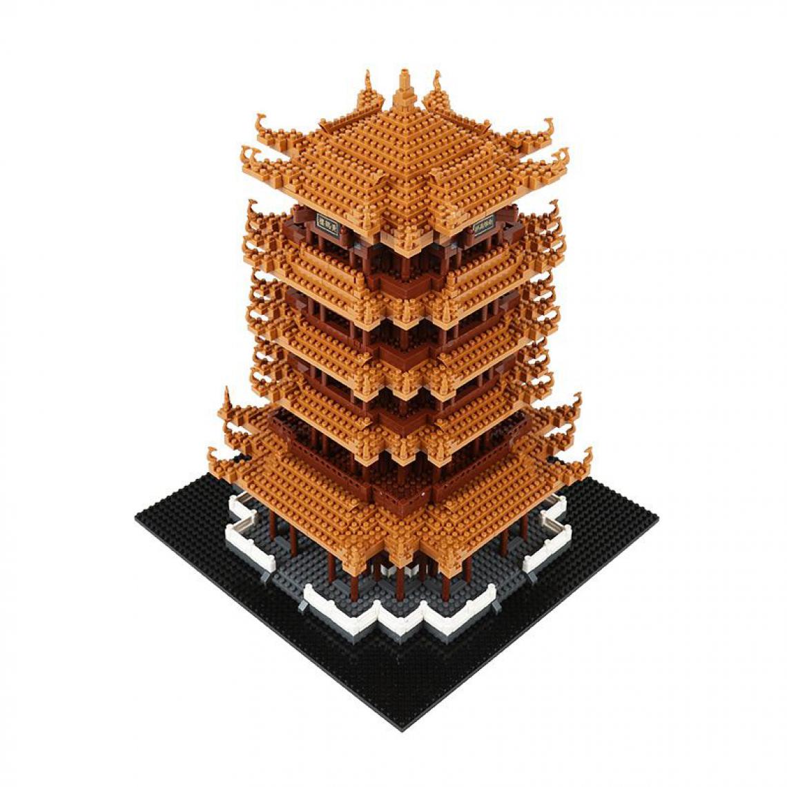 Generic - Jouet de construction Architecture urbaine Lezi Pavillon chinois 20 * 27 cm  - Jaune  - Briques et blocs