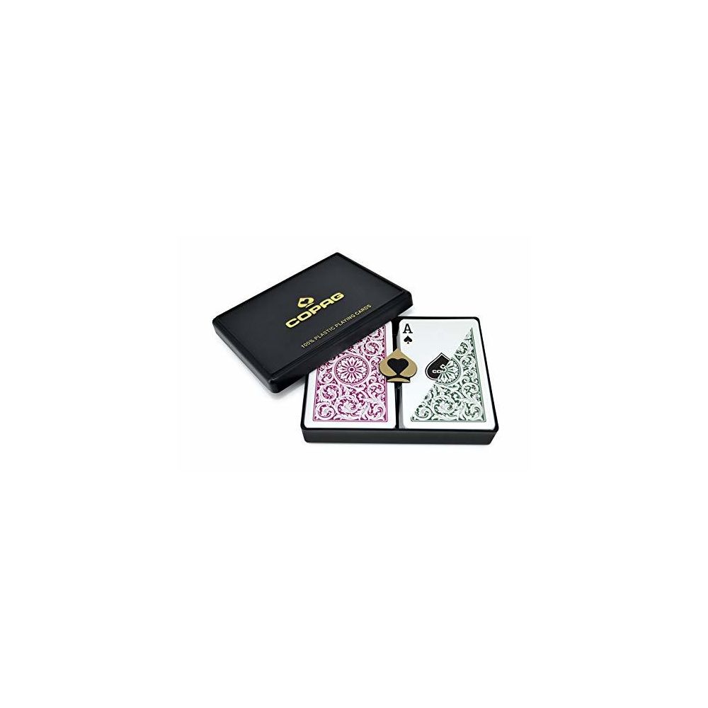 Copag - Copag Bridge Size Regular Index 1546 Playing Cards (Green Burgundy Setup) - Accessoires Puzzles