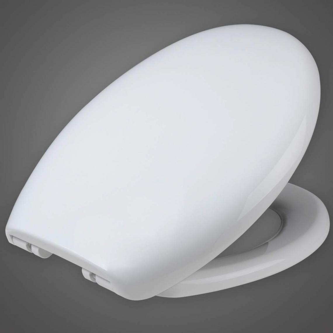 MercatoXL - Siège de toilette en plastique blanc avec doux près t - Meubles de salle de bain