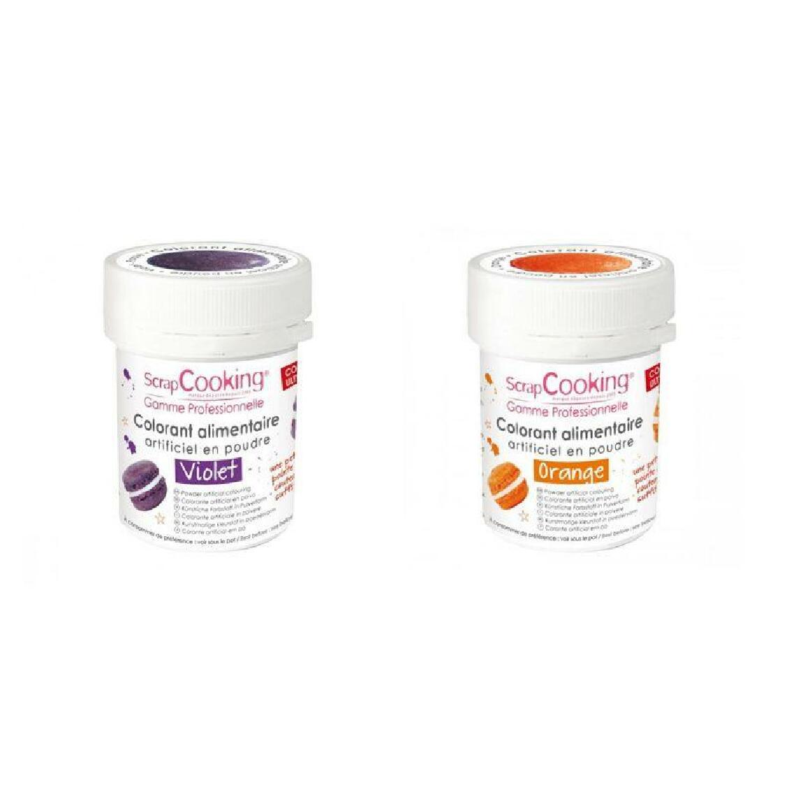 Scrapcooking - 2 colorants alimentaires en poudre - orange-violet - Kits créatifs