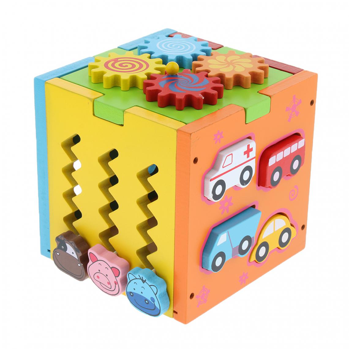 marque generique - Jeu de Engrenages Rotatif Puzzle en Bois Bloc Géométriques Couleurs et Formes pour Enfants Montessori Jouets Éducatif - Jeux d'éveil