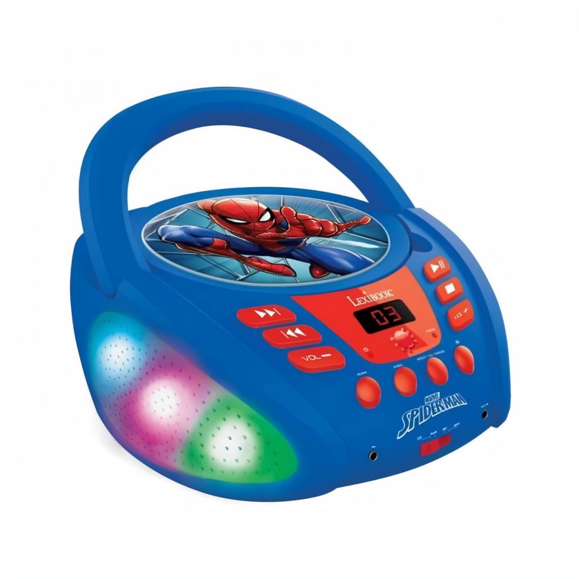 lexibook - Lecteur CD Bluetooth Spider-Man avec Effets Lumineux - Radio, lecteur CD/MP3 enfant
