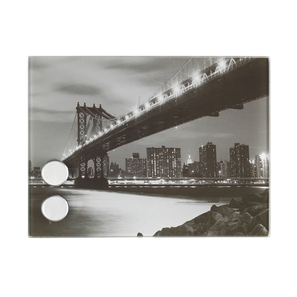 Wenko - Boîte à clés magnétique Manhattan Bridge - 20 x 15 cm - Noir et blanc - Armoires à clés