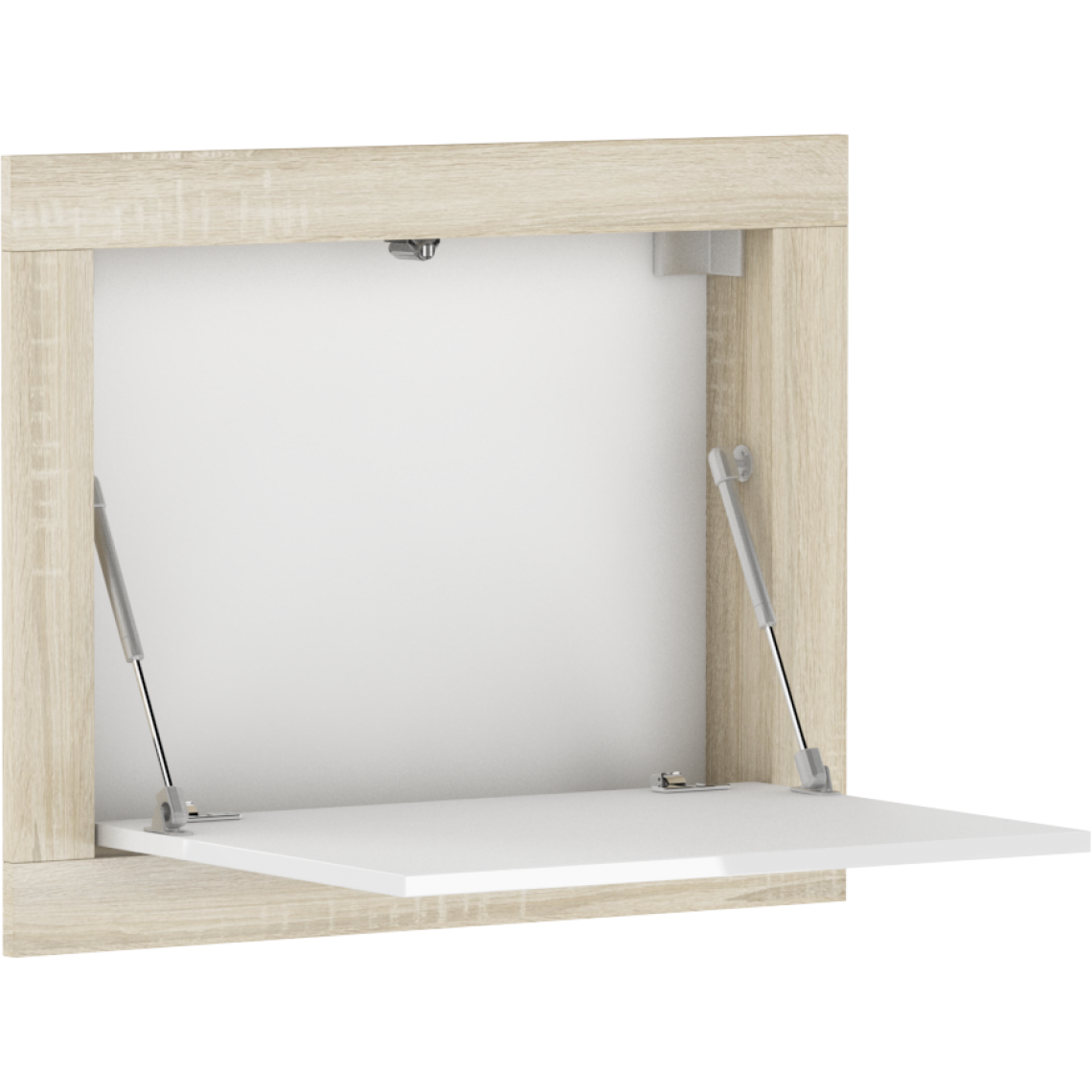 Bim Furniture - Bureau mural pliable RAM pour ordinateur (chêne sonoma / blanc brillant) - Bureaux