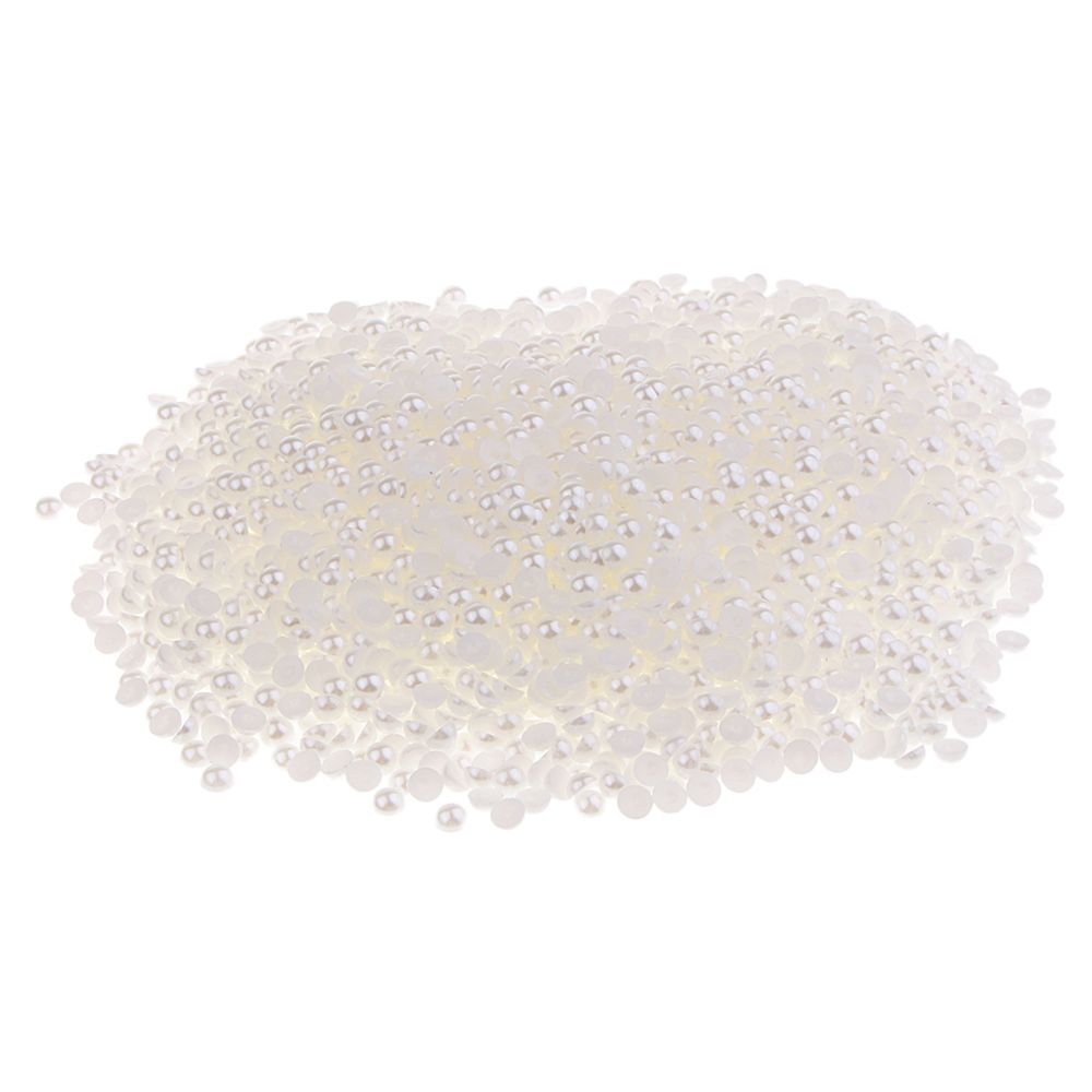 marque generique - Demi cabochon de dos plat de perles de perle 0.5kg pour le blanc 10mm de scrapbooking de DIY - Perles