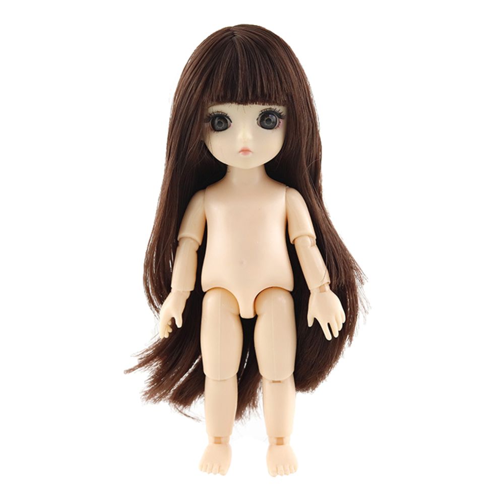 marque generique - Mignon 13 articulé princesse fille poupée jouets brun cheveux raides -Frange - Poupées