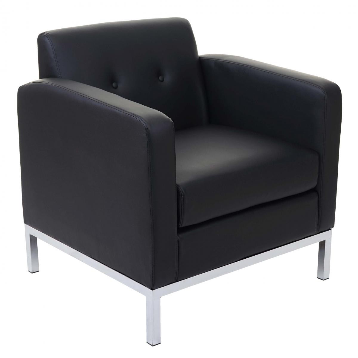 Mendler - Fauteuil HWC-C19, système modulaire de fauteuils avec accoudoirs, extensible similicuir ~ noir - Canapés