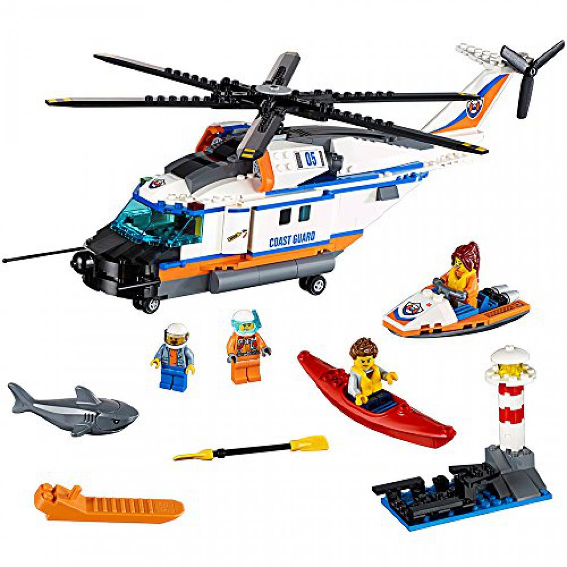 Lego - LEgO City Coast Guard Hélicoptère de sauvetage robuste 60166 Kit de construction (415 pièces) - Briques et blocs