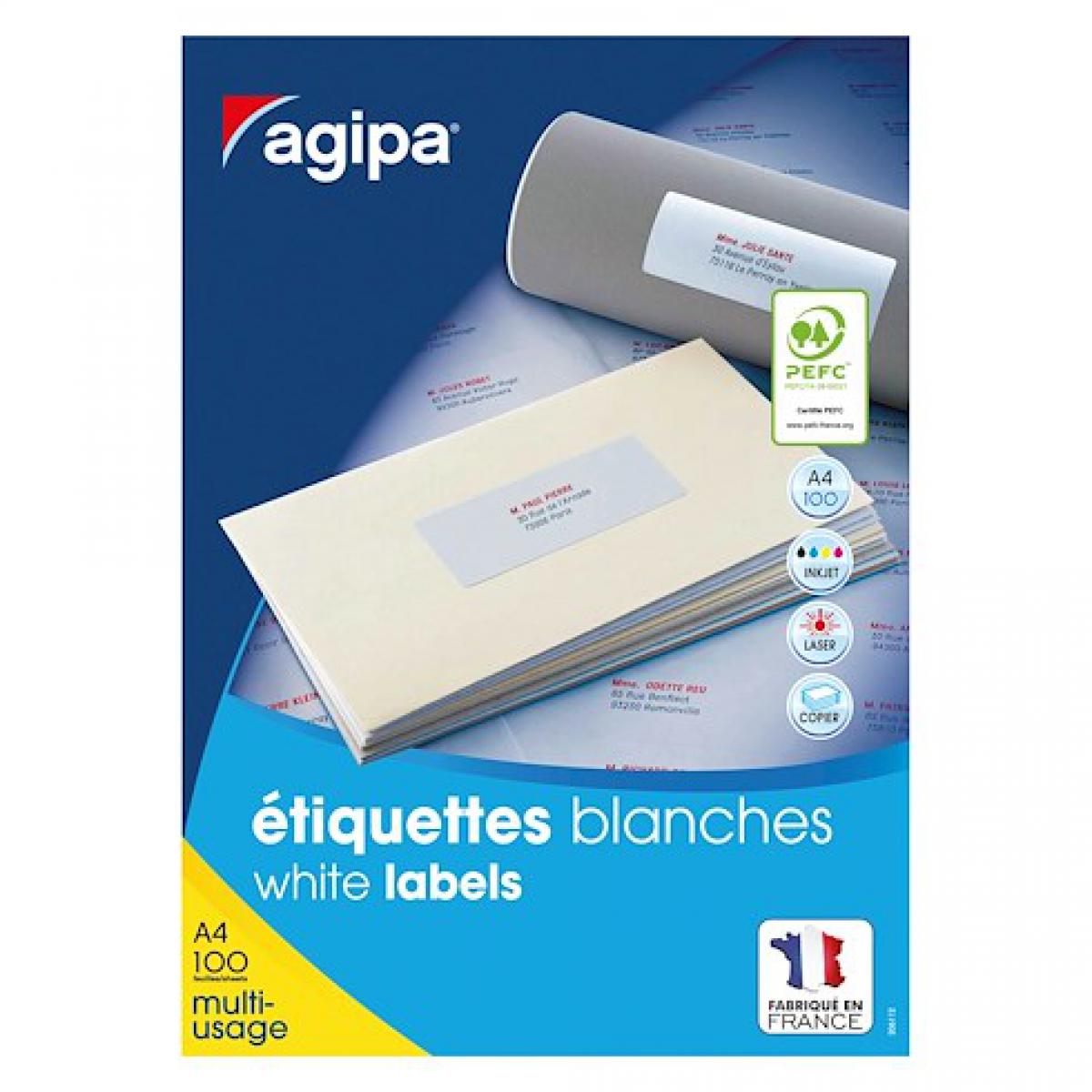 Agipa - Etiquettes adresses 99,1 x 67,7 mm Agipa 118987 - Boîte de 800 - Accessoires Bureau