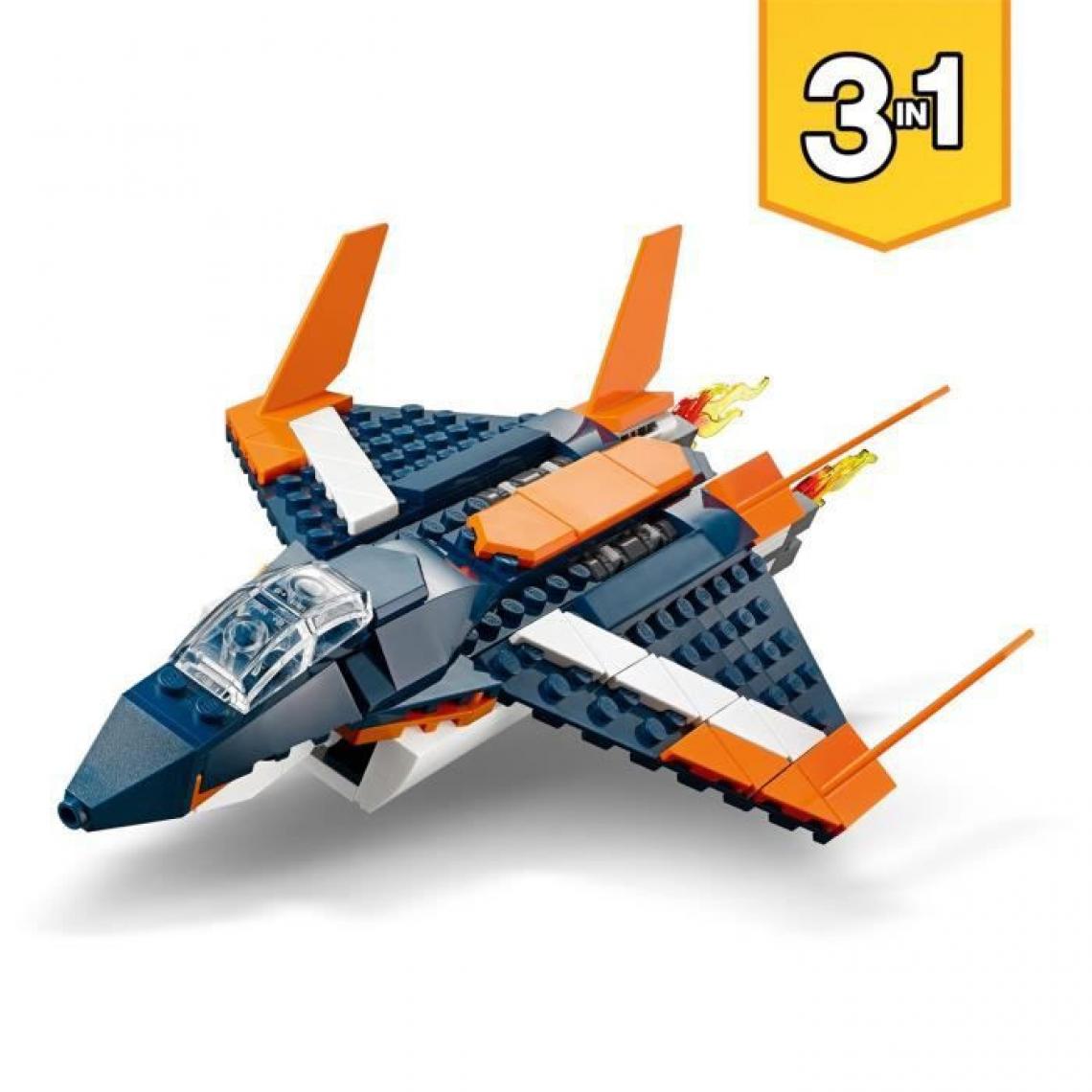 Lego - LEGO 31126 Creator 3 en 1 L'Avion Supersonique, Se Transforme en Hélicoptere et en Bateau, Pour Enfants de 7 Ans et Plus - Briques et blocs