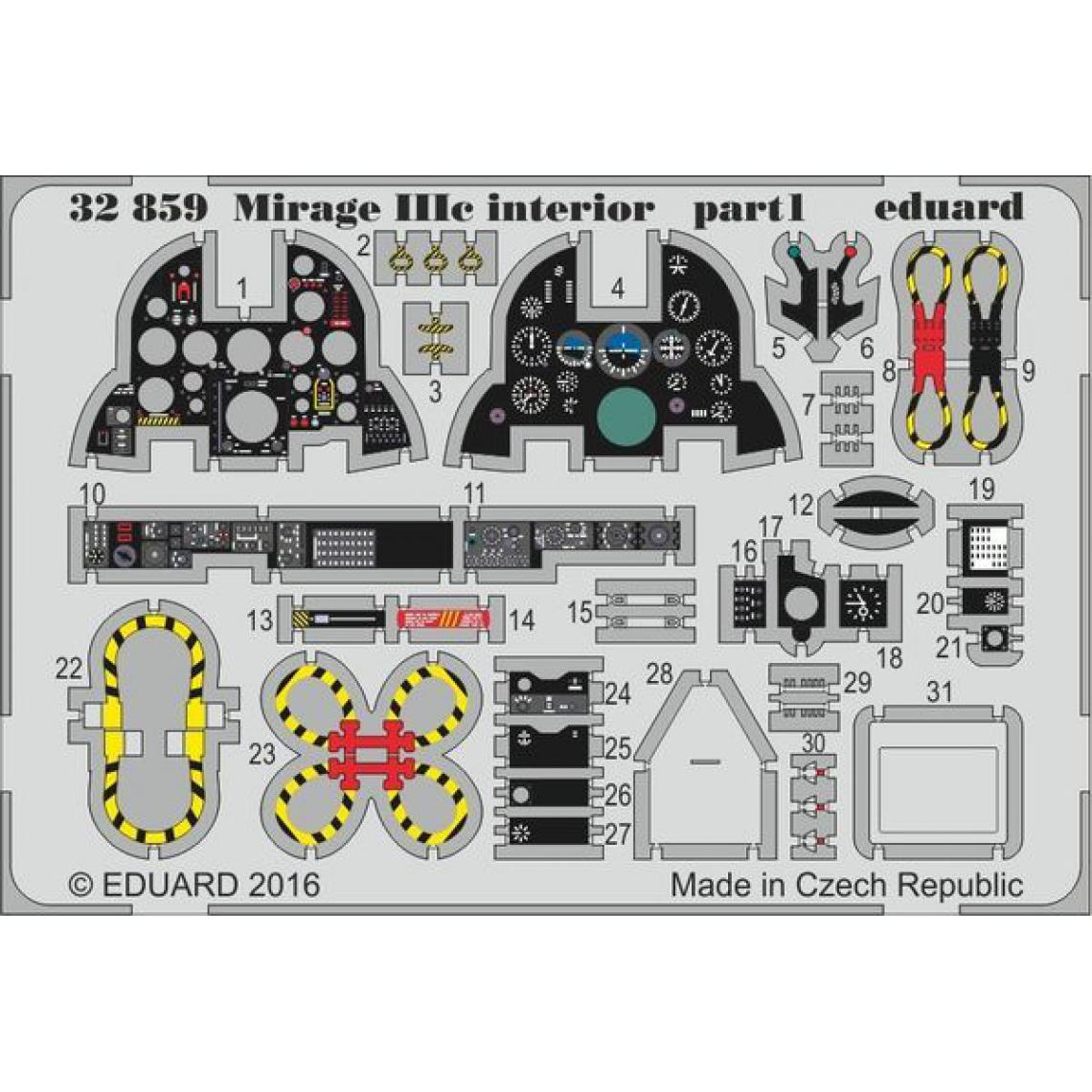 Eduard - Mirage IIIc interior for Italeri - 1:32e - Eduard Accessories - Accessoires et pièces