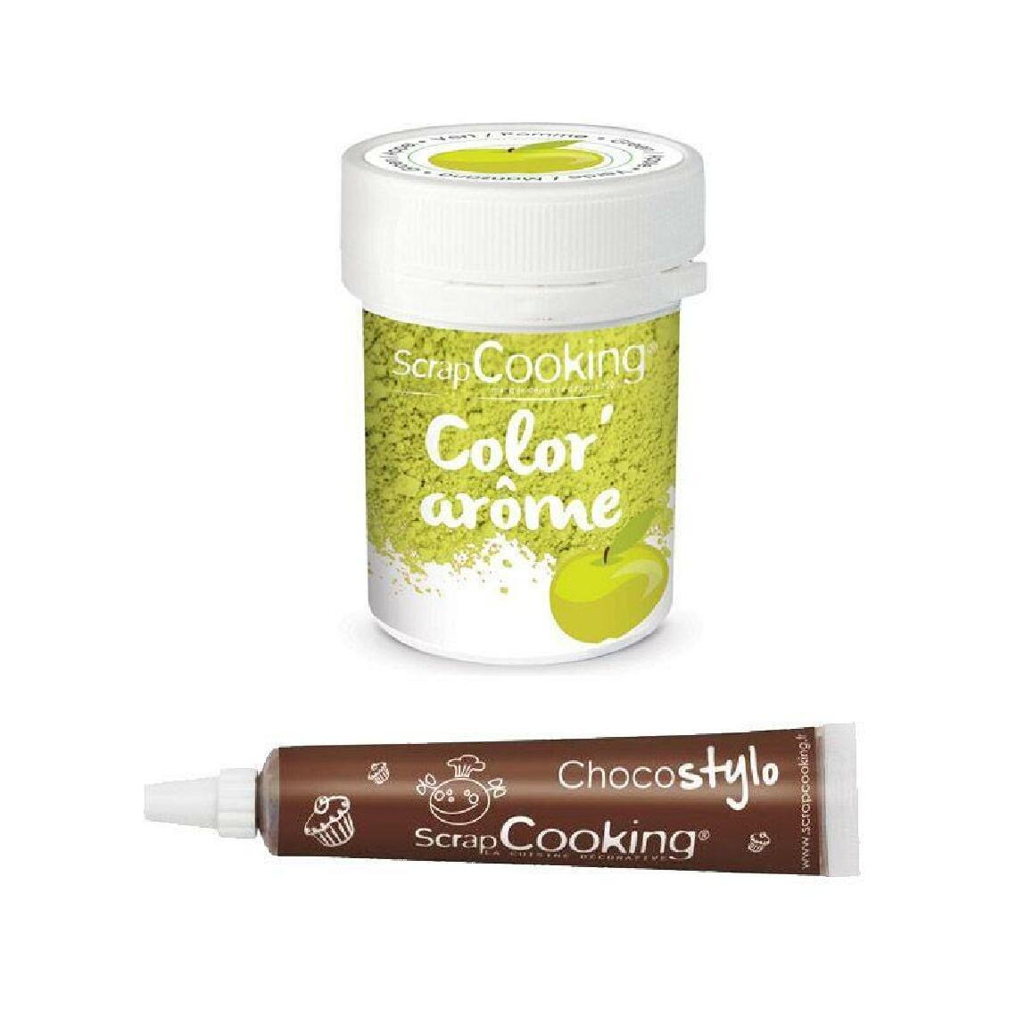 Scrapcooking - Colorant alimentaire vert arôme pomme + Stylo chocolat - Kits créatifs