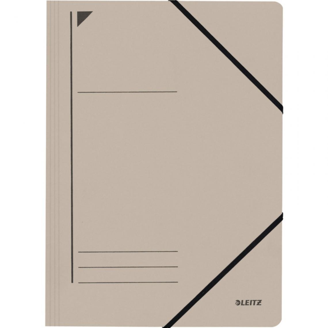 Leitz - LEITZ Chemise à élastique, format A4, carton, gris () - Accessoires Bureau