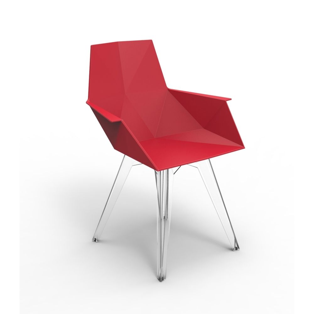 Vondom - Chaise avec accoudoirs FAZ - Strcture en polycarbonate - rouge - Canapés