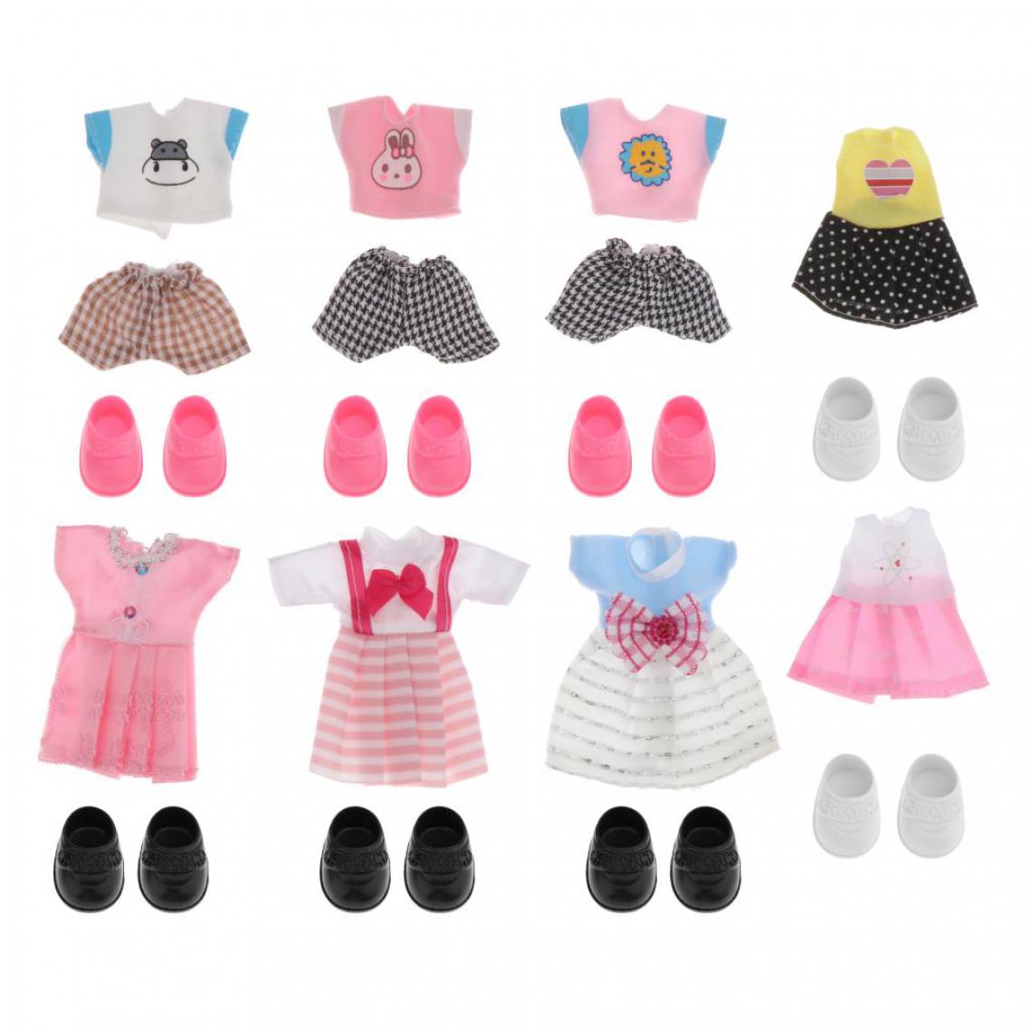 marque generique - Belle 16cm Fille Poupée Mini Vêtements Chaussures Poupée Tenues Vêtements Fille Cadeaux A - Maisons de poupées
