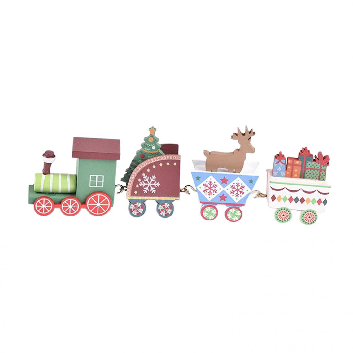 marque generique - Lot De 4 Décorations De Train De Noël En Bois Mini Train Enfants Cadeau Jouets Pour Fête Colorée - Films et séries
